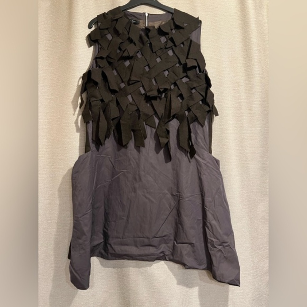 Nuovo Borgo Wool Blend Avant-Garde Basketweave Sculptural‎ Dress Lagenlook